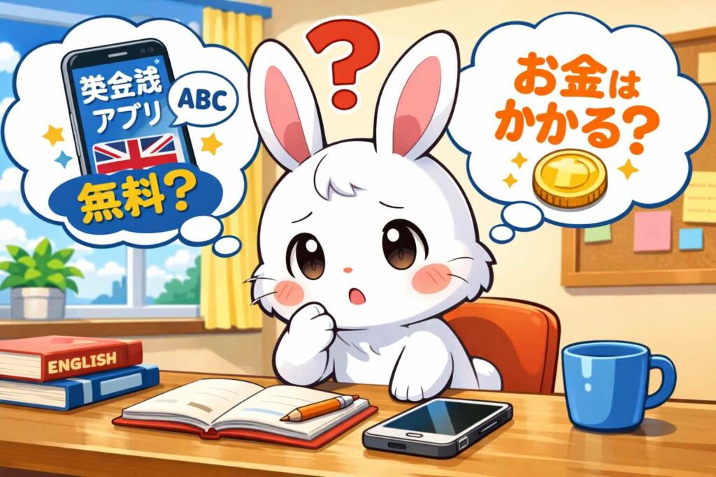 enja AIトークは無料でできるのか悩むウサギ