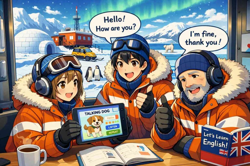 FluenDayを試した感想を話す探検隊