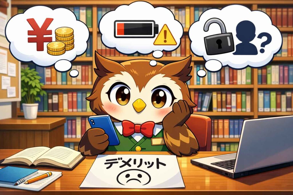 Lingodeerのデメリットを考えるマスコット