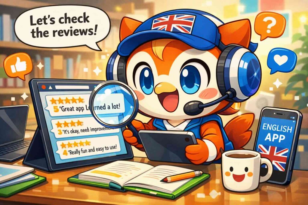 スピークエルは効果的なのか調べているマスコット