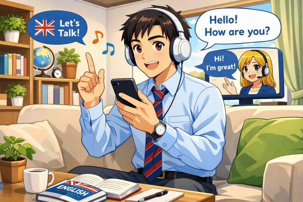 スピークを試しているビジネスマン