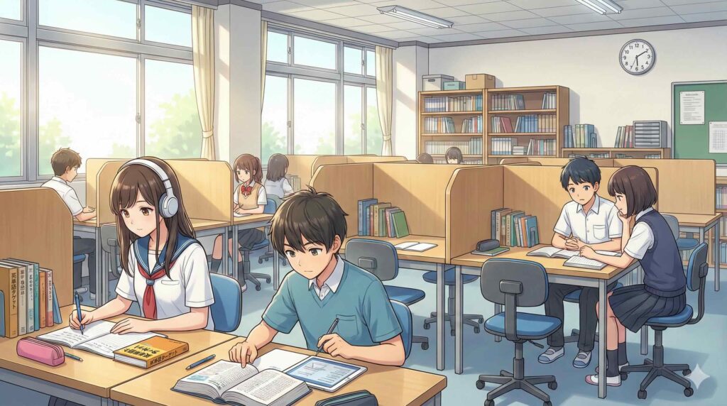 英語のハノン中級を使った私の勉強方法を実践する学生たち