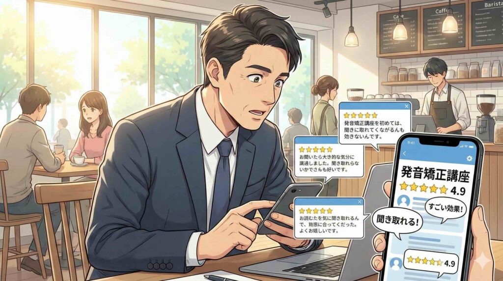 発音マスタークラスは効果的なのか調べている男性
