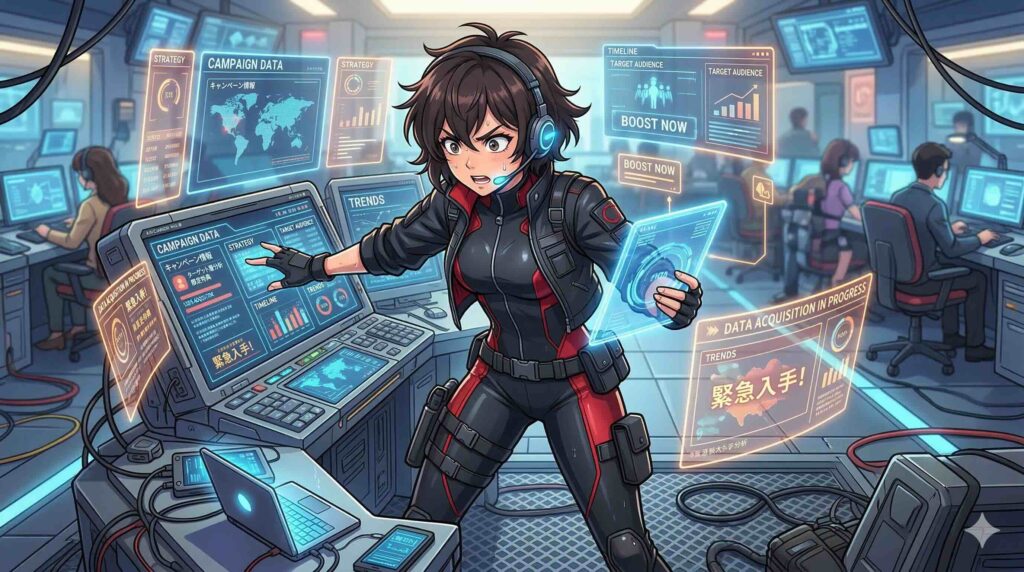 スマイルゼミEnglishのキャンペーン情報を得ている女性