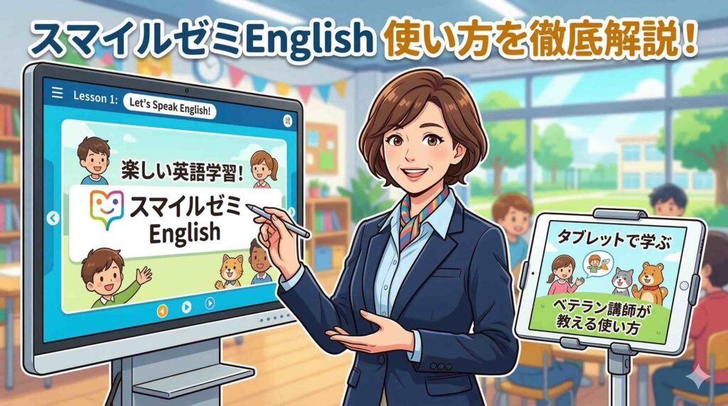 私のスマイルゼミEnglishの使い方を解説する講師