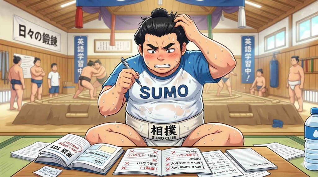 スマイルゼミEnglishによる上達が難しいことに悩む相撲部員