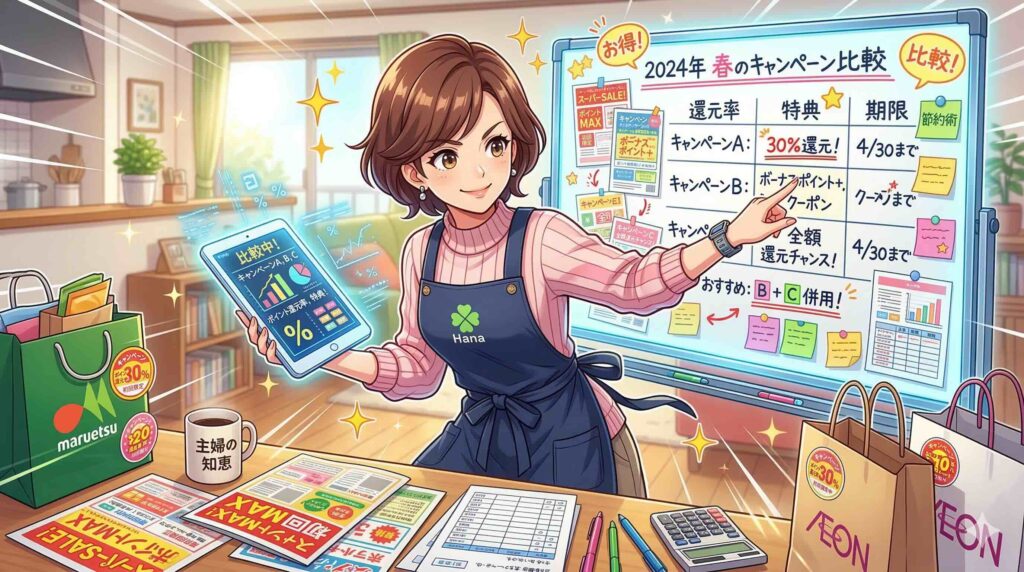 スマイルゼミEnglishと他のアプリのキャンペーン比較をする女性