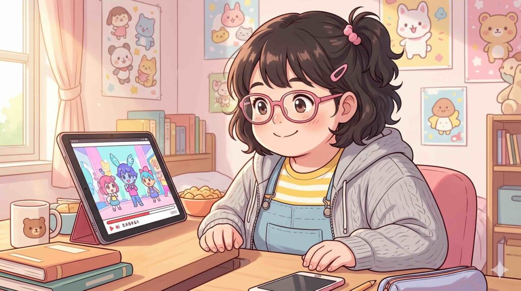 Udemyで講座を視聴する方法を試す女性
