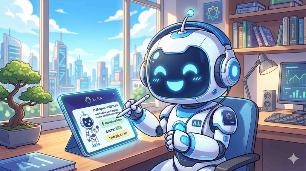 ELSA Speakの無料プランをやっているロボット