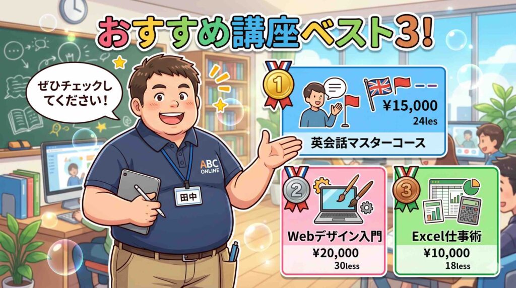 初心者におすすめなUdemy英語学習講座ベスト3を紹介する男性