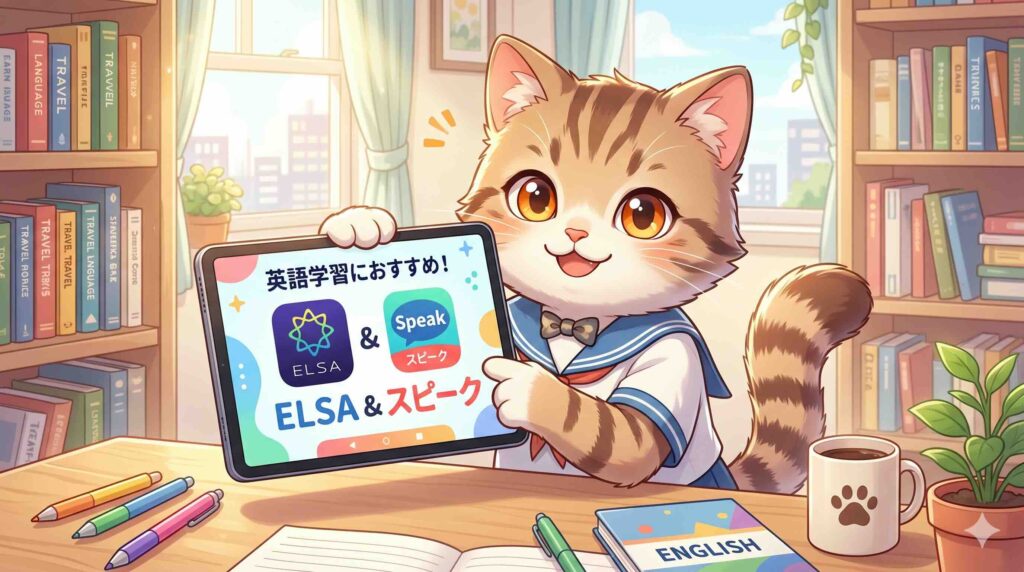 対象者別におすすめ英会話アプリを紹介するねこ