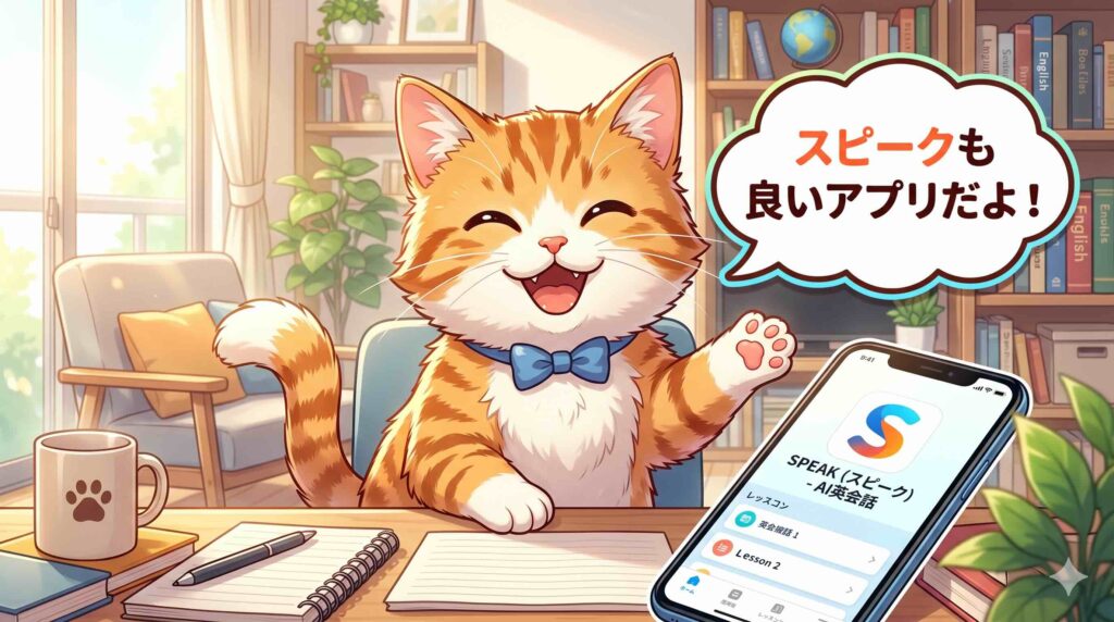 初心者におすすめな他のアプリを紹介するネコ