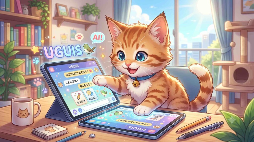 UGUIS. AIを試している子猫