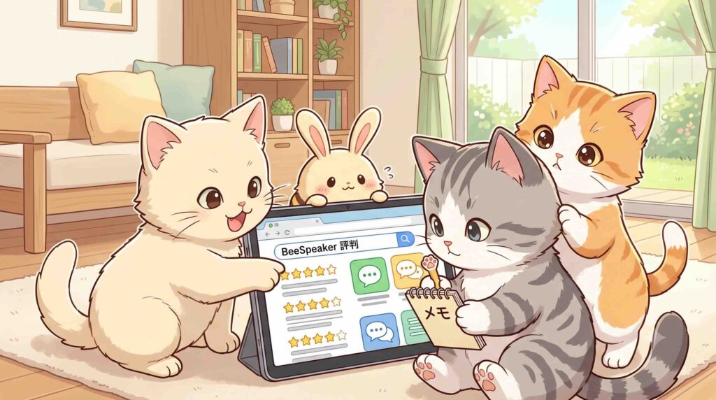 BeeSpeakerの評判や口コミを調べている子猫たち