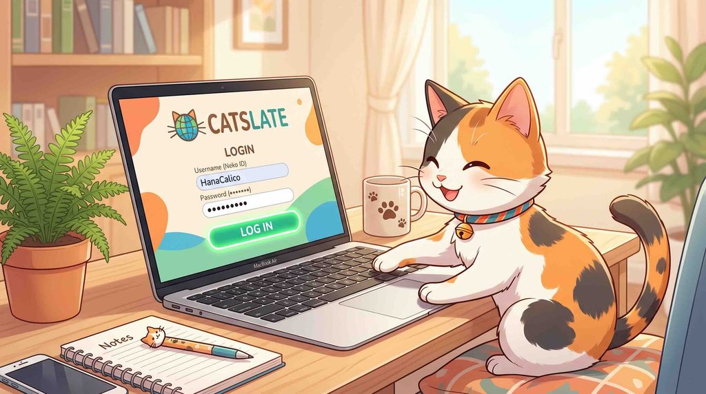 Papagoではログインする猫