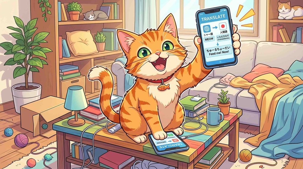 Papago Miniの使い方を実践する猫