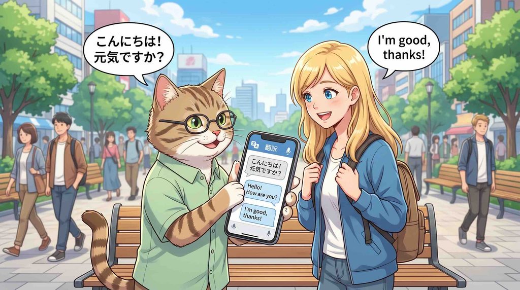 Papagoの「会話」の使い方を実践する猫