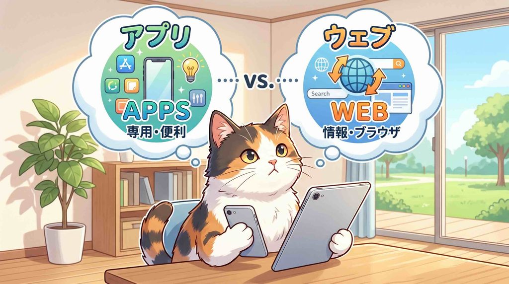 CoeFont通訳のWebページとアプリの違いを調べるねこ