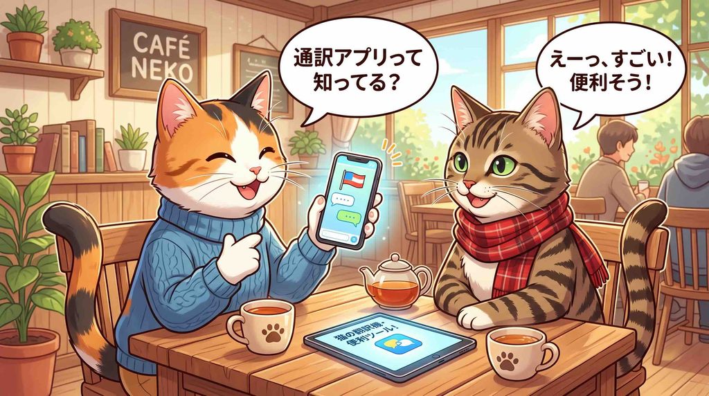 ポケトークは使えないという口コミを調べているネコ