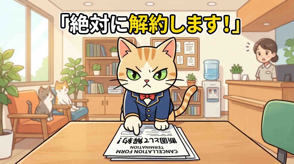 Talkfulの解約方法を実践する猫