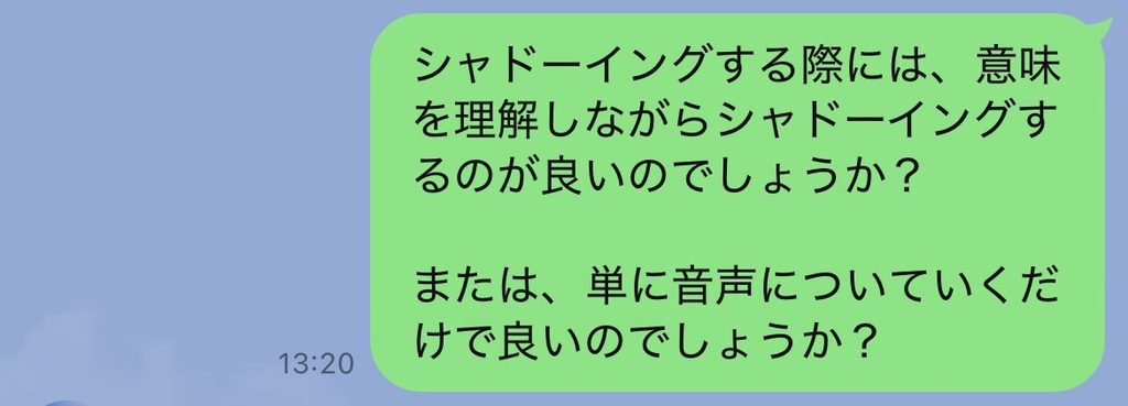 シャドミーへのLINE質問