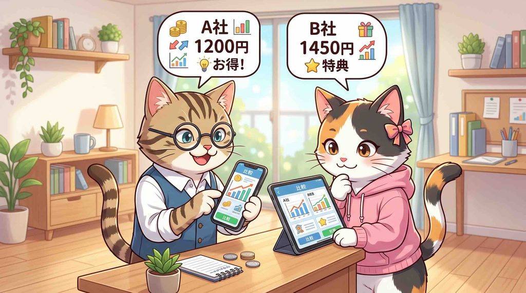Talkfulとスピークバディの料金を比較するねこ