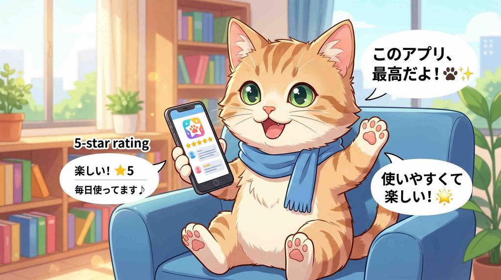 Talkfulとスピークバディを両方使った上での感想を述べる猫