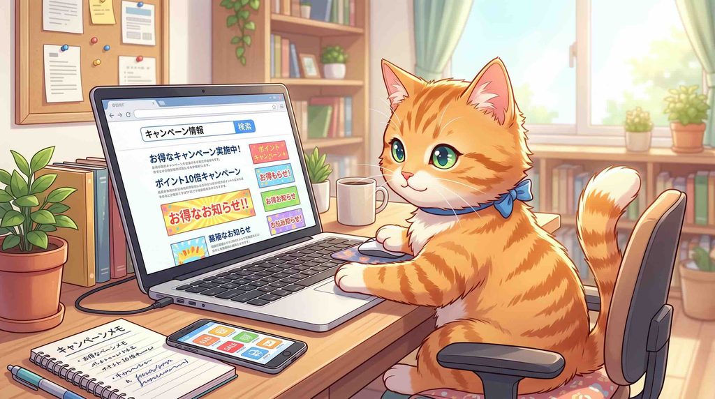 Talkfulにはキャンペーンはあるのか調べる猫