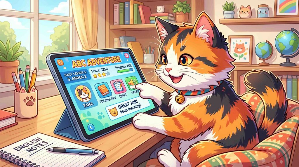 私のTalkfulの使い方を話す猫