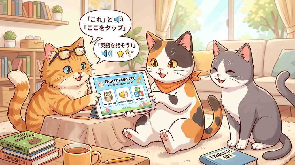 他の人のTalkfulの使い方を調べている猫