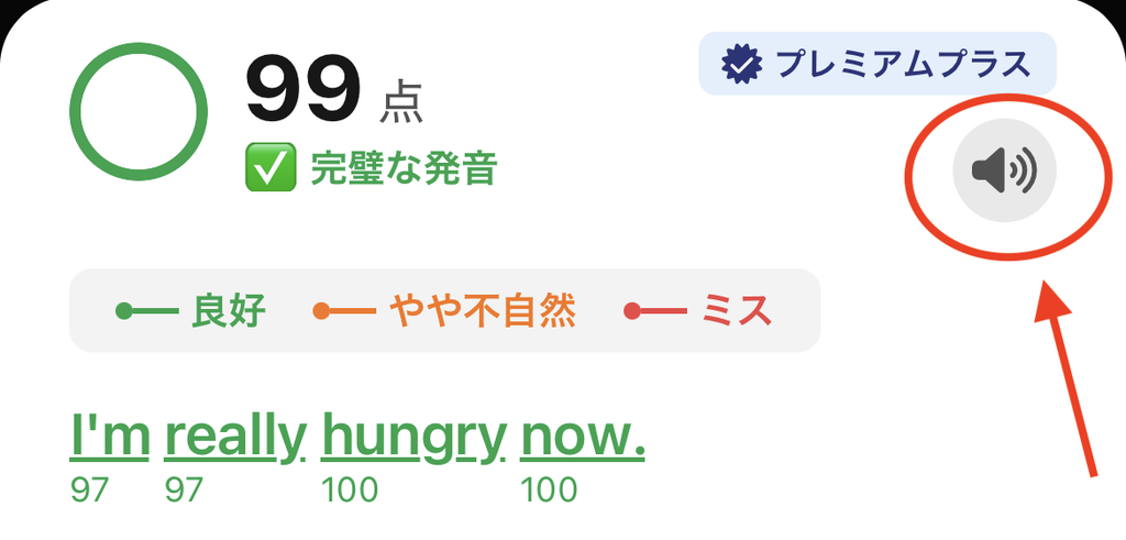 Talkfulの発音の分析の手本の様子