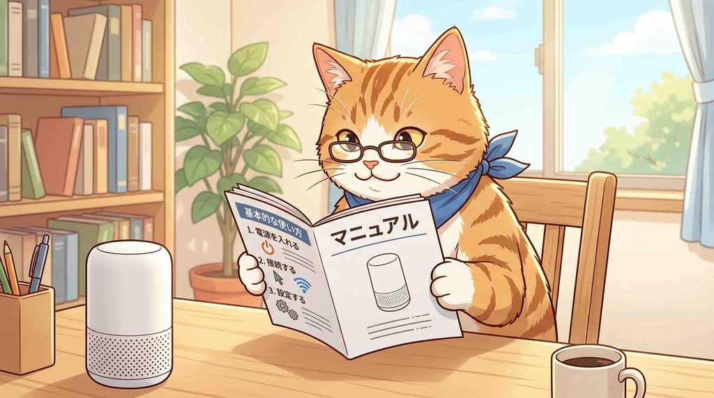 Talkfulの基本的な使い方をマニュアルで調べるネコ