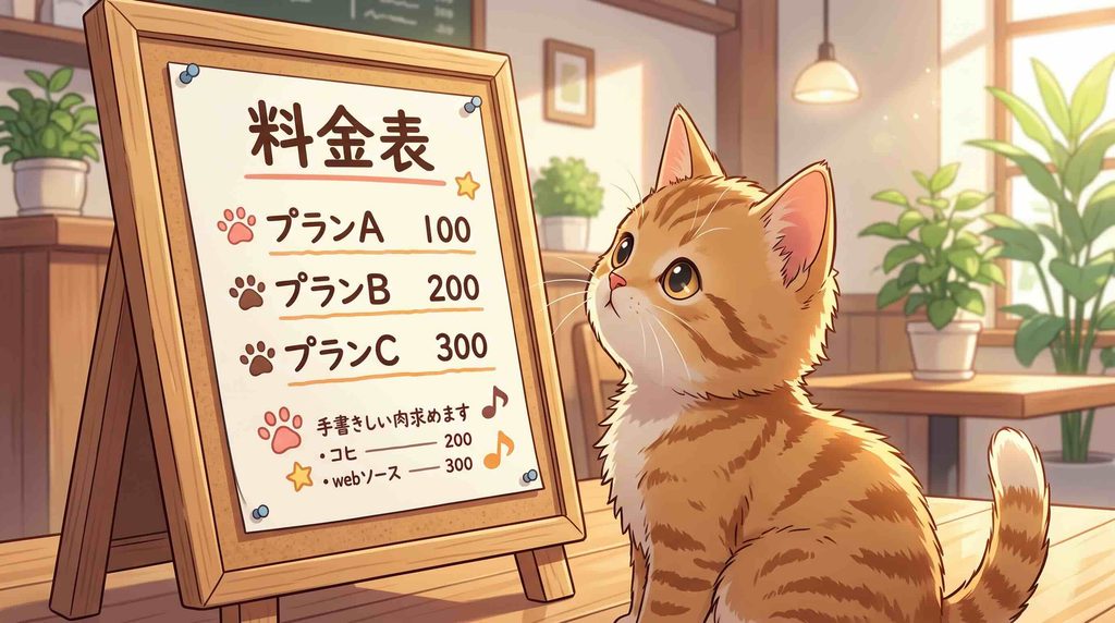 Unlockitの料金を考える子猫